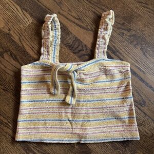 Texture & Thread (Madewell) Yellow Striped Tank
